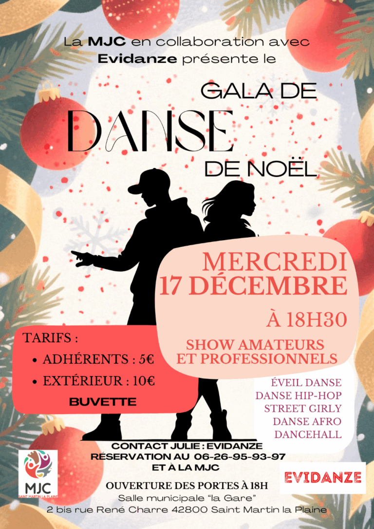 La MJC et le studio de danse Evidanze vous présente le Gala de danse de Noël